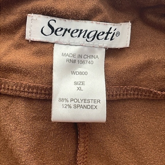Serengeti Microsuede Rust Flowy Flare Leg Gaucho Pants Size XL - Picture 3 of 4